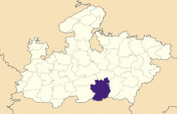 Location of Chhindwara district in Madhya Pradesh