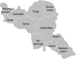 Administrational division of the city of Salzkotten