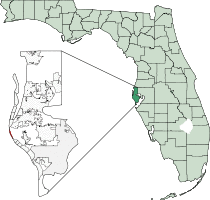 Location of Indian Shores in Pinellas County, Florida