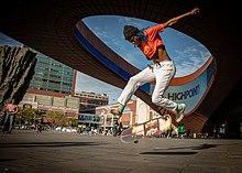 Lenna skates in front of the Barclays Center - Brooklyn, NY.jpg