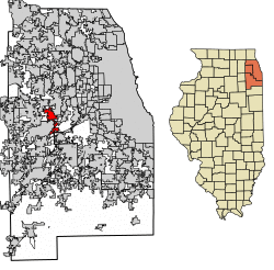 Location of Woodridge in DuPage County, Illinois.