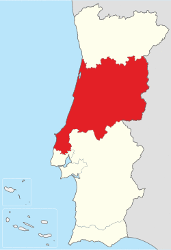 Location of the Centro Region in context of the national borders