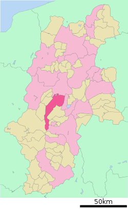 Location of Shiojiri in Nagano Prefecture
