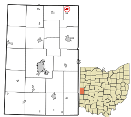 Location in Darke County and the state of Ohio