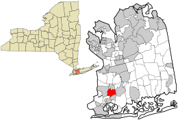 Location in Nassau County and the state of New York.