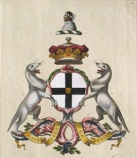 Family crest of Henry Brydges, 2nd Duke of Chandos (1764).jpg