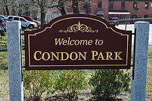 Welcome to Condon Park sign in East Dedham, MA.JPG