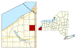 Location within Chautauqua County and New York