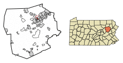 Location of Luzerne in Luzerne County, Pennsylvania