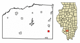 Location of Radom in Washington County, Illinois.