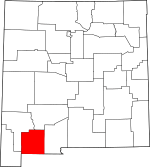 Map of New Mexico highlighting Luna County