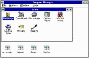 Program Manager in Windows for Workgroups 3.11