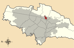 Location of the locality in the city of Bogotá