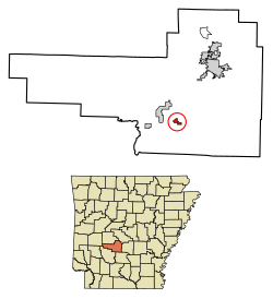 Location of Donaldson in Hot Spring County, Arkansas.