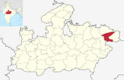 Location of Sidhi district in Madhya Pradesh