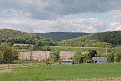 Summer Hill in North Centre Township with a gap showing Knob Mountain beyond