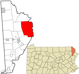 Location in Wayne County and the state of Pennsylvania.