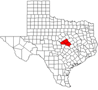 Map of Texas highlighting the Killeen-Temple-Fort Hood Metropolitan Area.