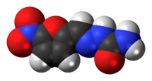 Space-filling model of the nitrofural molecule