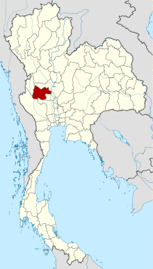 Map of Thailand highlighting Uthai Thani Province