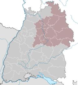 K Map of Baden-Württemberg highlighting Stuttgart