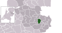 Highlighted position of Almelo in a municipal map of Overijssel