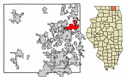 Location of Johnsburg in McHenry County, Illinois.