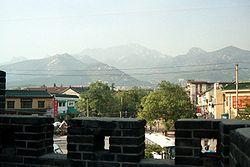 Mount Tai seen across Tai'an