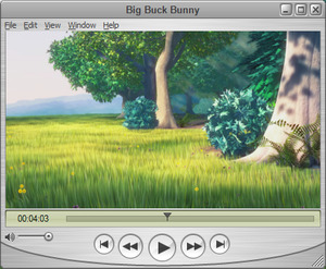 QuickTime Player 7.6.6 playing Big Buck Bunny running on Microsoft Windows