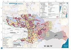 2018 United Nations map of the area, showing the Israeli occupation arrangements in the governorate