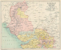The Bombay Presidency in 1909, northern portion