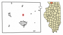 Location of Cedarville in Stephenson County, Illinois.