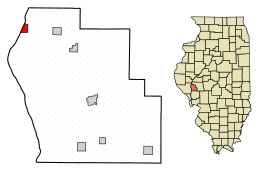 Location of Naples in Scott County, Illinois.