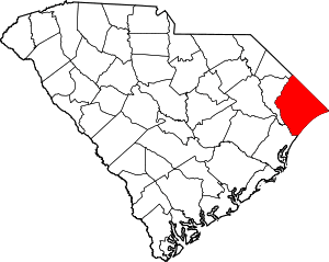 Map of South Carolina highlighting Horry County
