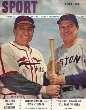Eddie Dyer and Joe Cronin, Sport Magazine, July 1947.jpg