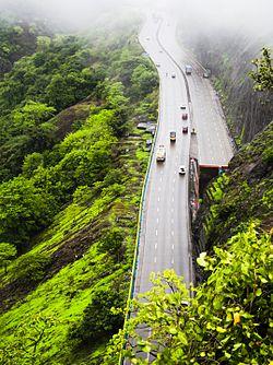 Mumbai-Pune Expressway from Rajmachi Garden, Khandala