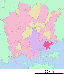 Location of Setouchi in Okayama Prefecture