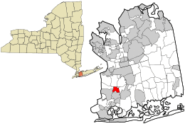 Location in Nassau County and the state of New York.