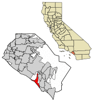 Location of Laguna Beach in Orange County, California.
