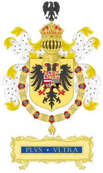 Ornamented Coat of Arms of Charles I of Spain, Charles V as Holy Roman Emperor (1530-1556).svg