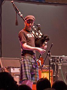 Josh Robieson, the original bagpiper of Flatfoot 56