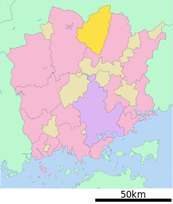 Location of Kagamino in Okayama Prefecture