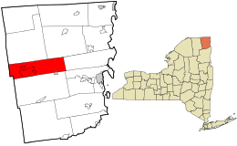 Location in Clinton County and the state of New York.