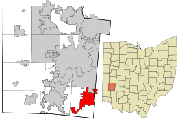 Location in Montgomery County and the state of Ohio.