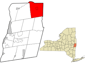 Location in Rensselaer County and the state of New York.