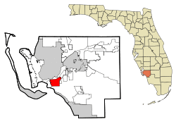 Location in Lee County and the state of Florida