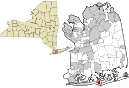 Location in Nassau County and the state of New York.