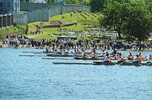 Photo of boat race and spectators