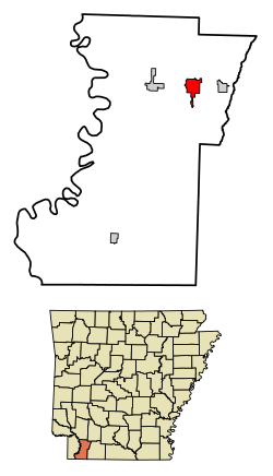 Location in Lafayette County, Arkansas