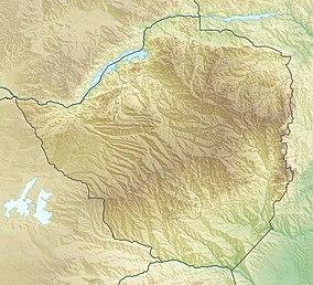 Map showing the location of Matusadona National Park